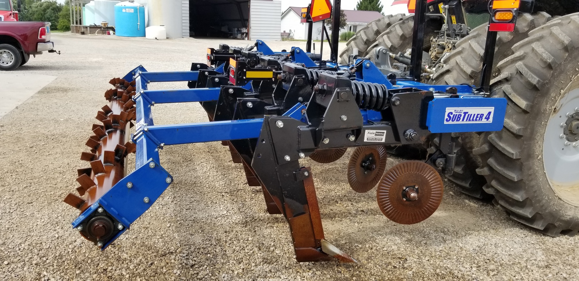 Blue Jet subtiller 4 inline ripper, 6” shank with rear roller, less