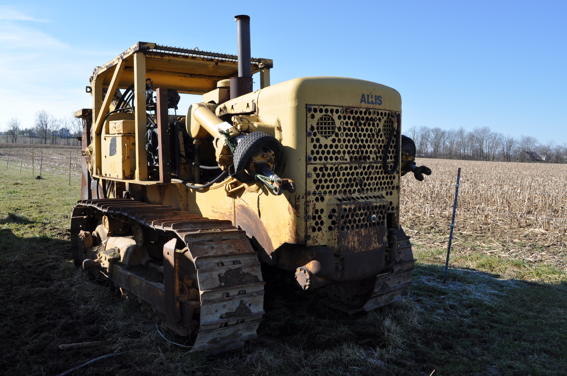 AllisChalmers HD16 Dozer with Zor Industries mounted tile plow