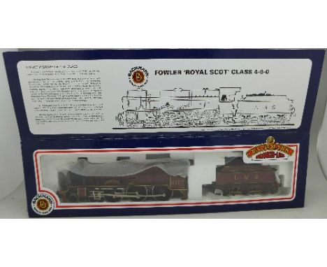 A Bachmann OO scale, Royal Scot 6112 Sherwood Forester, 3500 Gallon Tender, L.M.S. Red (1928), boxed