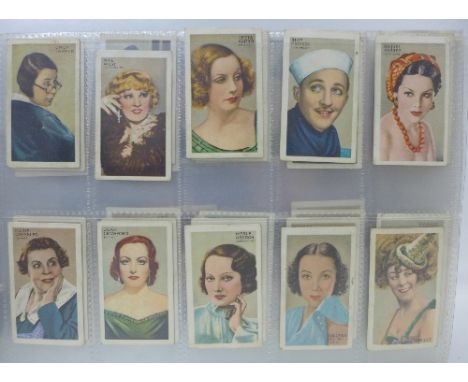 An album of Gallaher cigarette cards, Champions of Screen and Stage, Famous Jockeys, Army Badges, My Favourite Part x2, Butte