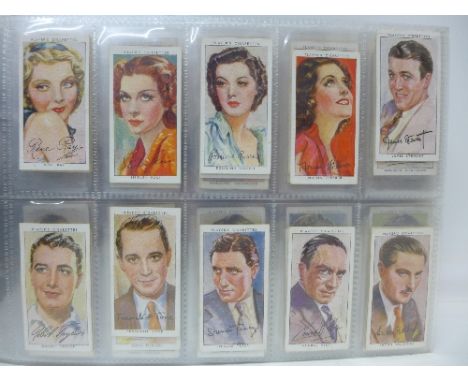 An album of cigarette cards; Players Film Stars, third series, Uniforms of The Territorial Army, International Air Liners, Fi