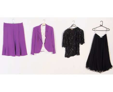 Jacques Vert - A vintage 20th century three piece to include a jacket, skirt and blouse size 10 also to include a Frank Usher