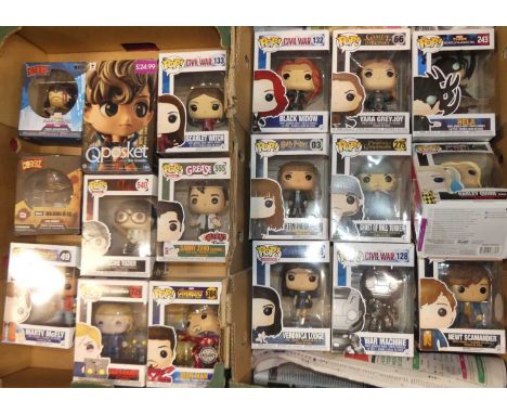 27 various boxed Funco Pop vinyl action figures, to include Fantastic Beasts and where to find them, Suicide Squad Harley Qui