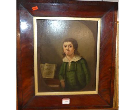 Early 19th century English school - The Young Musician, oil on panel, 32 x 26cmPainting has been varnished at some point. Som