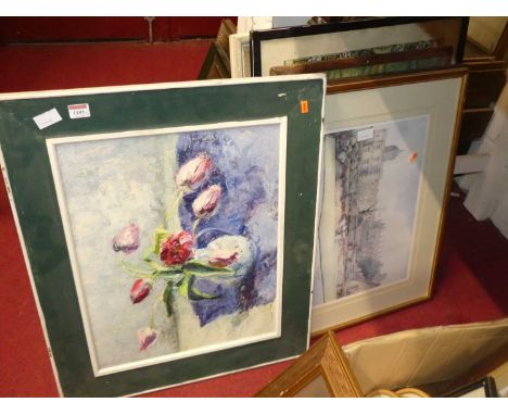 Assorted pictures and prints to include David Meeks - Christchurch College, Cambridge, lithograph (7)