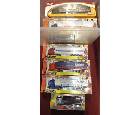 A large collection of boxed Joal Compact tractor units and trailers, all housed in original packaging, to include a Volvo FH 