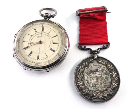 Victorian Chronometer by Fattorini & Sons Bradford in silver case with presentation inscription "To William Atkinson of the L