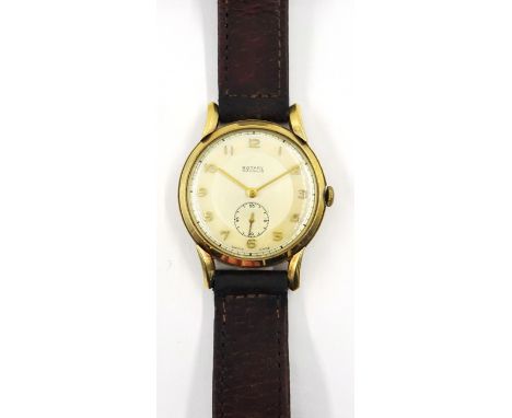 Gentleman's Rotary Maximus Wristwatch the circular dial with Arabic numerals and subsidiary seconds dial in 9ct gold case and