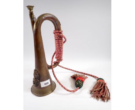 A Royal Welsh Fusiliers copper and brass bugle 