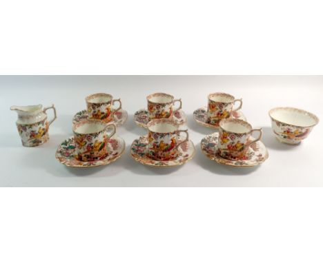 A Royal Crown Derby Olde Avesbury set of six coffee cups and saucers, jug and sugar bowl
