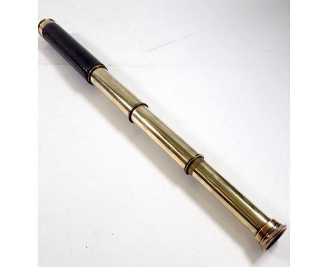 A 19th century brass three draw telescope 