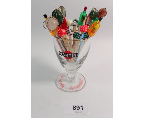 A collection of vintage cocktail sticks 