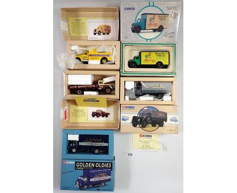 Five boxed Corgi limited edition vehicles including Classics Mack B Series Van Breyer, White Canvas Back P.R.R, I Bedford O S