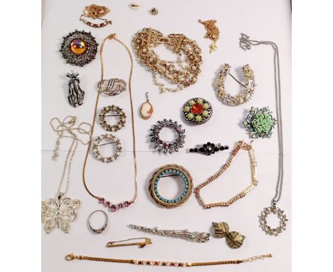 A box of vintage costume jewellery 