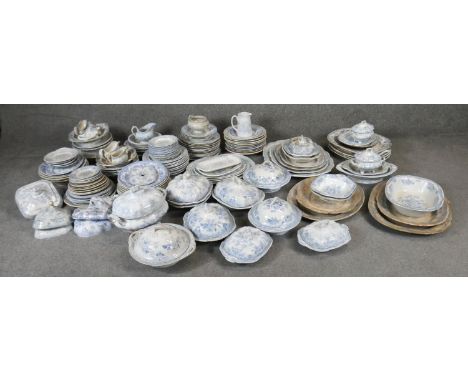 An extensive  collection of blue and white ceramic dinner services. Some Wedgwood Asiatic Pheasant pattern. Including lidded 