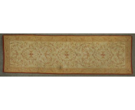 A modern Laura Ashley Aubusson style runner. L.224 W.66cm 