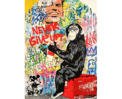 Mr Brainwash (French born 1966)&nbsp; Silver framed silkscreen and original mixed media on paper, signed, numbered &amp; fing