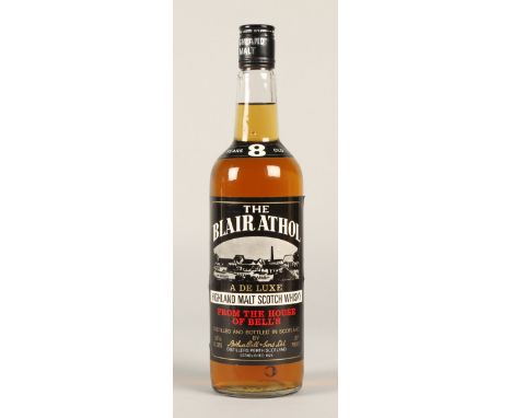 The Blair Athol 8 years old De Luxe highland malt scotch whisky, From the House of Bell's, Old bottle circa 1970s, Distilled 