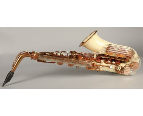 Grafton acrylic alto saxophone, inscribed on the plastic guard John E Dallas &amp; Sons Ltd, Sole Distributers, serial number