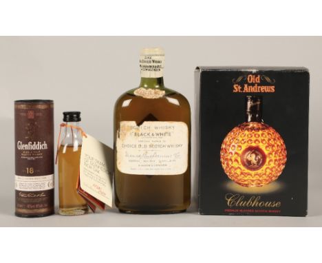 Black & White special blend of choice old scotch whisky by James Buchanan & Co, Bottled circa 1950s, half bottle, no ABV, wit