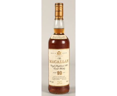 Macallan single highland malt scotch whisky 10 year old, 70 cl, 40% vol.
