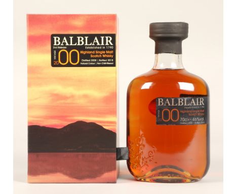 Balblair 2000 2nd Release non chill filtered Highland single malt scotch whisky, Distilled 2000, Bottled 2018, 70cl, 46% vol,