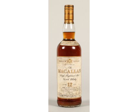 Macallan 12 year old single highland malt scotch whisky 43% vol 70cl. 