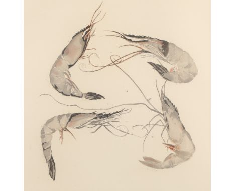 Dame Elizabeth Blackadder D.B.E. R.A. R.S.A. (Scottish 1931-2021) Framed etching p/p, signed Langoustines (2012) 34cm x 34cm 