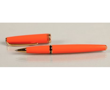 MontBlanc orange rollerball pen. 