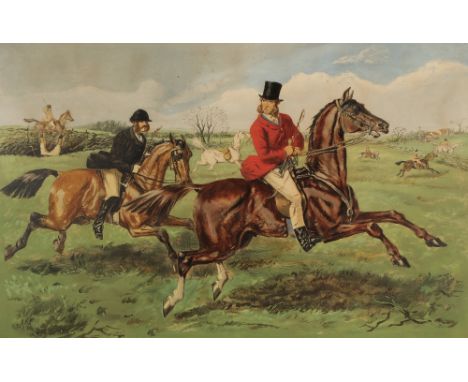 John Leech (1817-1864) 'Hunting Scenes' Four framed prints All inscribed smallest 38cm x 59cm 