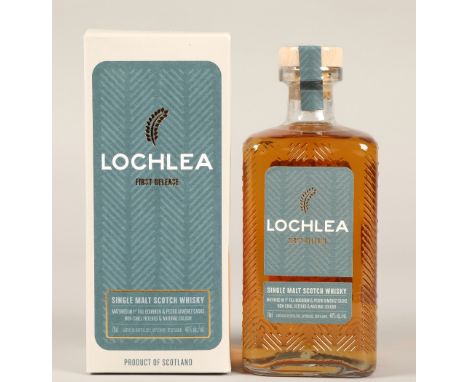 Lochlea first release single malt scotch whisky, 70cl, 46% vol, boxed.