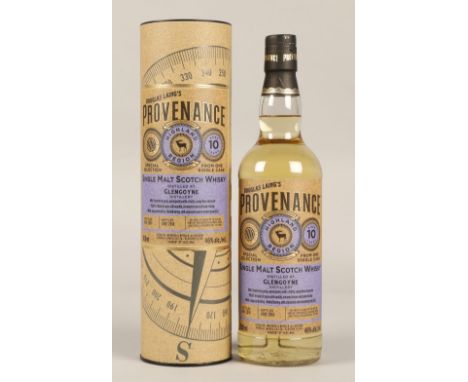 Douglas Laing's Provenance Highland Region single cask 10 years old single malt scotch whisky, Distilled at Glengoyne Distill