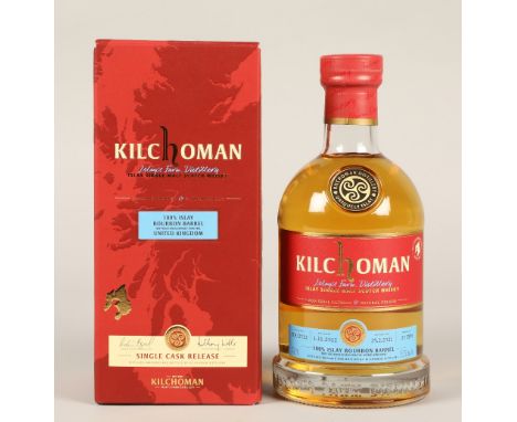 Kilchoman non chill filtered single cask Islay single malt scotch whisky, cask number 719/2012, bottled 25/02/21, 700ml, 55.7