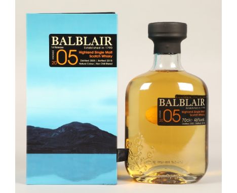 Balblair 05 1st Release non chill filtered highland single malt scotch whisky, 70cl, 46% vol, boxed.