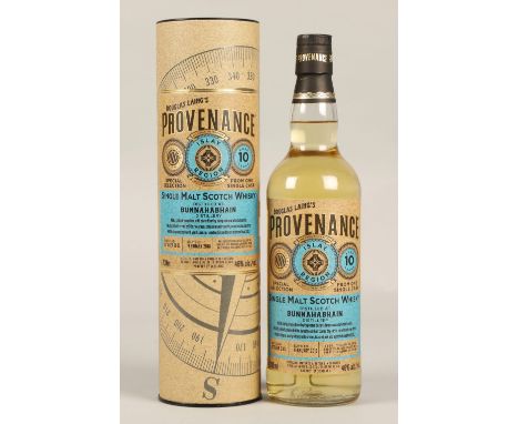 Douglas Laing's Provenance Islay Region single cask 10 years old single malt scotch whisky, Distilled at Bunnahabhain Distill