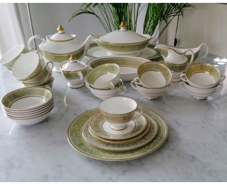 A Royal Doulton sixty-four piece English Renaissance, H.4972 part dinner and tea service comprising: oval platter 41 x 30 cm,