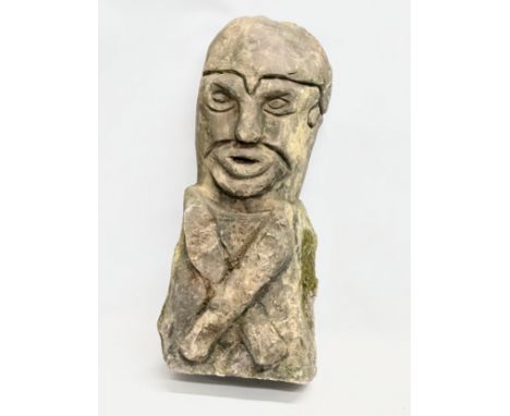 An Irish Celtic god sandstone figure. 62cm 