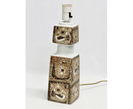 A Danish Mid Century ‘Baca’ Fajance lamp designed by Nils Thorsson for Fog &amp; Morup/Royal Copenhagen. E7194. 50cm. Base me
