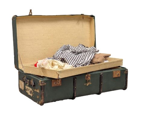 A large vintage trunk with contents. 91x51x30cm 