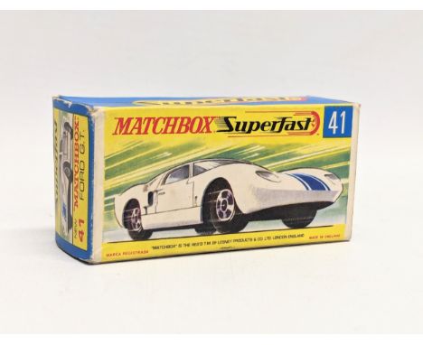 A vintage Matchbox Superfast No. 41 Ford G.T. model car in original box 