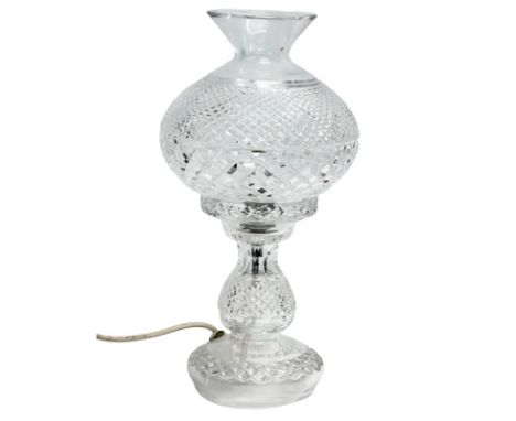 A Waterford Crystal ‘Inishmore’ 2 piece table lamp. 36cm 