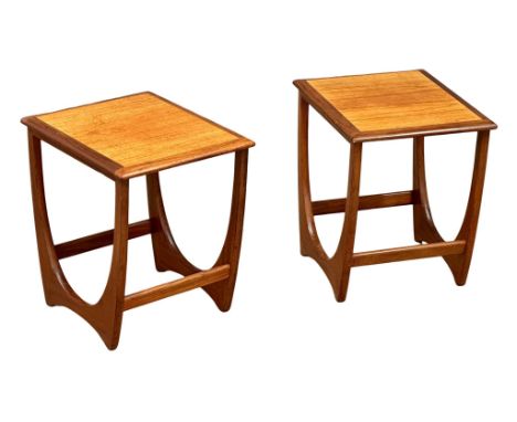 A pair of G-Plan Fresco Mid Century teak end tables/lamp tables. 36x42x45cm 