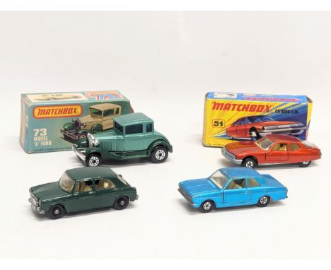 4 vintage Matchbox model cars. 