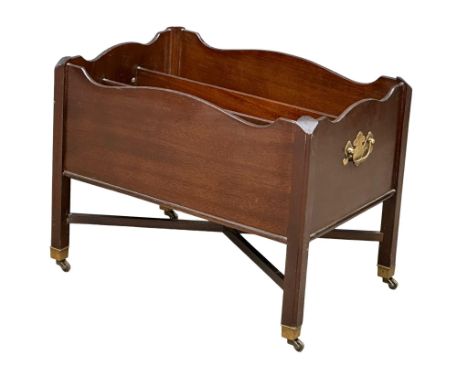 A George III style mahogany canterberry/book trough.  55x39x43cm 
