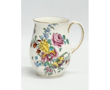 A late 19th century Royal Worcester barrel mug. 1891. Grey mark. No dots. 11.5x9x12.5cm 