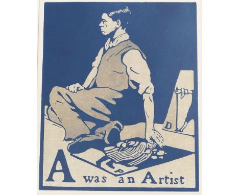 Sir William Nicholson (1872 - 1949 British), 'A was an Artist', lithograph from 'An Alphabet' first published by William Hein