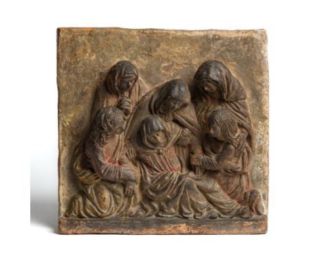 AN ITALIAN TERRACOTTA RELIEF PANEL OF 'LO SPASIMO' (THE SWOON OF THE VIRGIN), PROBABLY AFTER GIOVANNI GONNELLI (1603-1664) 17