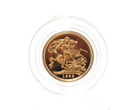 Elizabeth II, 1993 Proof Half-Sovereign. Obv: Third portrait of Elizabeth II right, RDM on truncation for engraver Raphael Ma