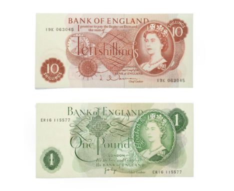 A Miscellany of 10 x British Uncirculated Notes which is comprised of:  5 x 10 Shillings. 1961 - 1970. Brown on multi colour 