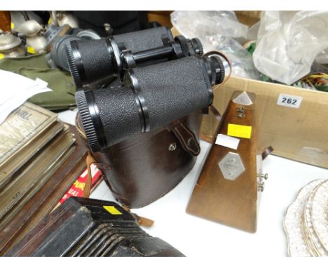 A French metronome & a vintage pair of binoculars